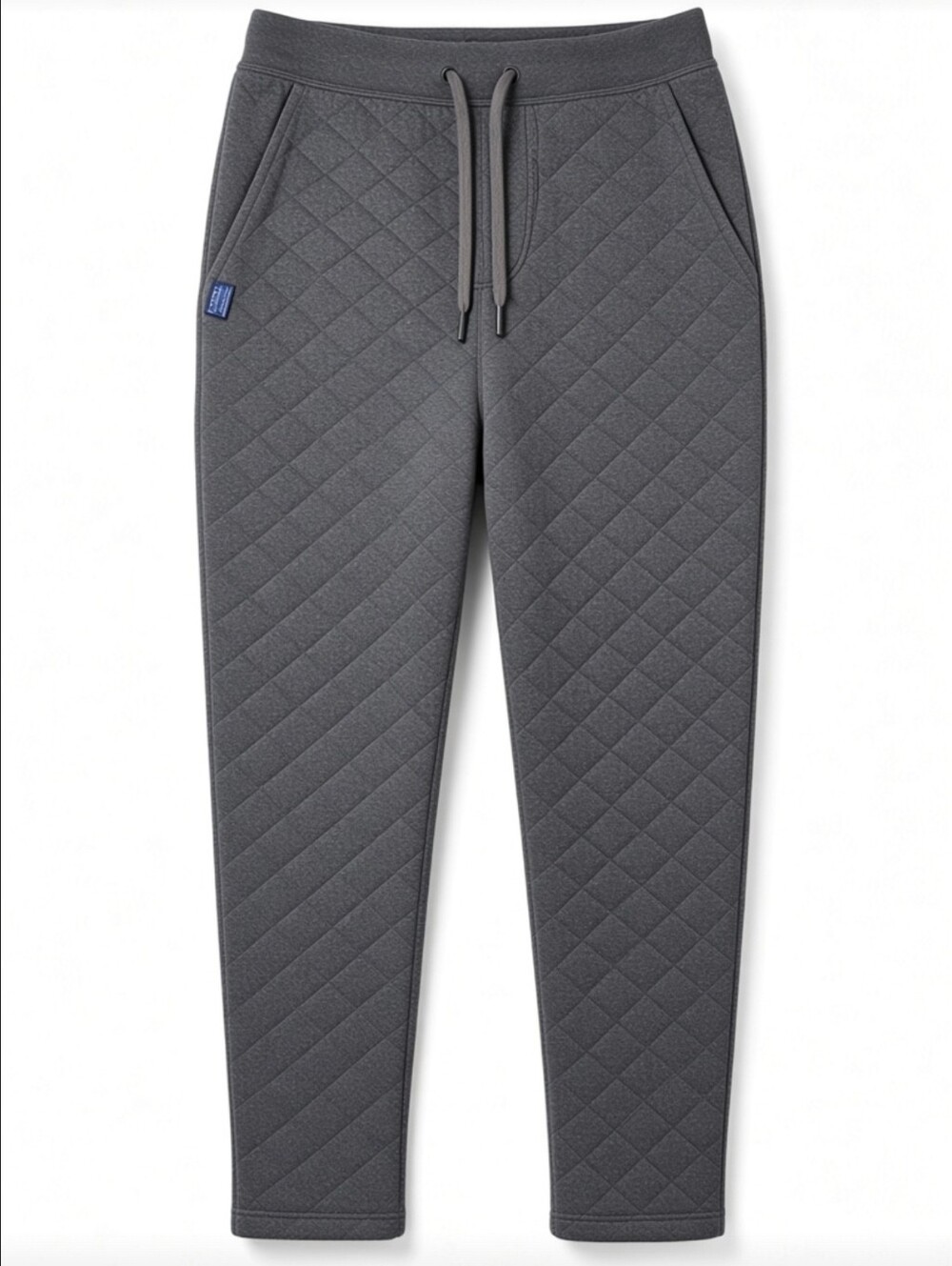 L.L.Bean Quilted Sweatpants Men's Small Gray Drawstring Lounge Pants